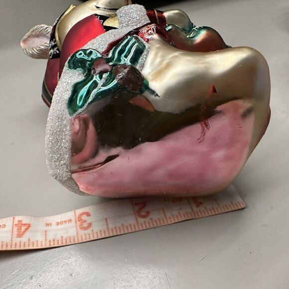 Fitz and Floyd Lodge Rabbit Blown Glass Ornament Bunny Hugging Christmas Tree - Picture 8 of 9